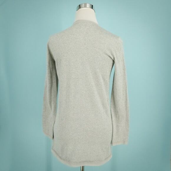Armani Exchange Size Small S Silver Gray Grey Metallic Open Long Sleeve Cardigan - Picture 3 of 7